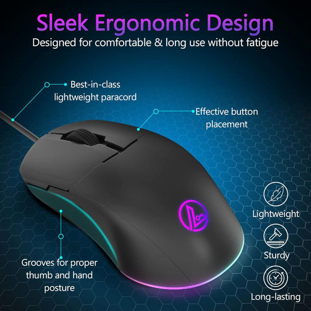 L50 Left-Handed Wired Gaming Mouse, Lefty Mouse [More Stock On The Way!]