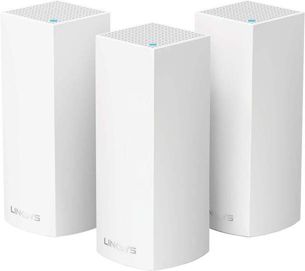 Linksys Velop Mesh Home WiFi System, 6,000 Sq. ft Coverage, 60+ Devices, Speeds up to (AC2200) 2.2Gbps - WHW0303 Linksys Velop Mesh Home WiFi System, 6,000 Sq. ft Coverage, 60+ Devices, Speeds up to (AC2200) 2.2Gbps - WHW0303