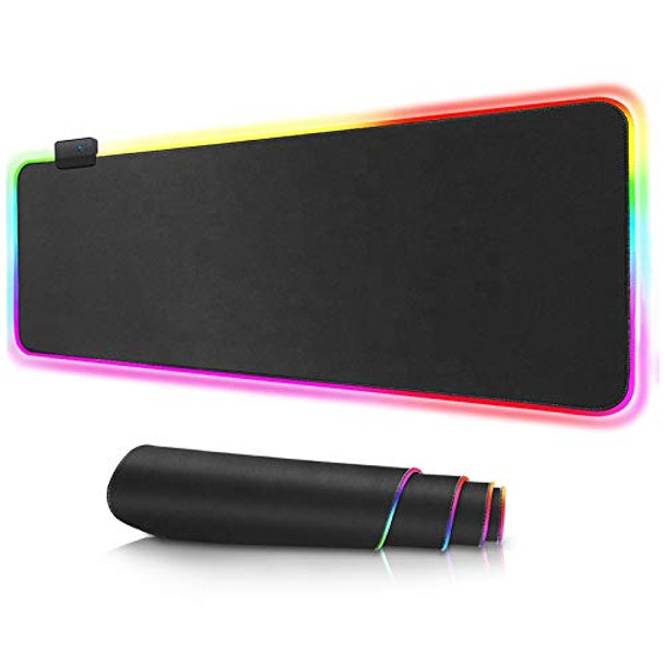 Gaming Mouse Pad RGB, 31.5x11.8in/80x30cm Large Extended Soft LED Mouse Pad with 14 Lighting Modes,Water Resist Keyboard Pad for Gamer Gaming Mouse Pad RGB, 31.5x11.8in/80x30cm Large Extended Soft LED Mouse Pad with 14 Lighting Modes,Water Resist Keyboard Pad for Gamer