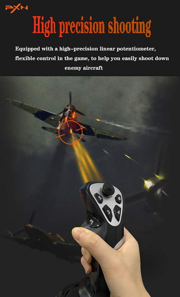 PXN-USB Flight simulation stick PC Flight Joystick Flight Joystick Controller, with Vibration Function Throttle Control, 12 Programmable Buttons, Compatible with Windows PC XP/VISTA/7/8