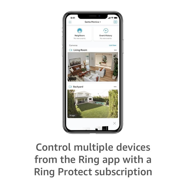 Ring Stick Up Cam Plug-In, White with All-new Ring Indoor Cam, White Ring Stick Up Cam Plug-In, White with All-new Ring Indoor Cam, White