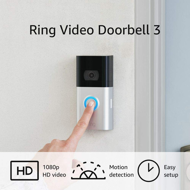 Certified Refurbished Ring Video Doorbell 3 – enhanced wifi, improved motion detection, easy installation Certified Refurbished Ring Video Doorbell 3 – enhanced wifi, improved motion detection, easy installation