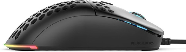 Ronin X PC Gaming Mouse (Shadow Black, Wired) - Ultra Lightweight Symmetrical Honeycomb Shell | RGB Led | PTFE Glides | Pixart 3360 Sensor | 6 Buttons | Weight 63G | Adjustable Settings Ronin X PC Gaming Mouse (Shadow Black, Wired) - Ultra Lightweight Symmetrical Honeycomb Shell | RGB Led | PTFE Glides | Pixart 3360 Sensor | 6 Buttons | Weight 63G | Adjustable Settings