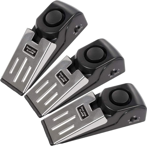TOWODE Upgraded Door Stop Alarm 3-Pack, Stoppers Security with 120 dB - Great Gift for Traveling Hotel Home Apartment Stopper Tools TOWODE Upgraded Door Stop Alarm 3-Pack, Stoppers Security with 120 dB - Great Gift for Traveling Hotel Home Apartment Stopper Tools