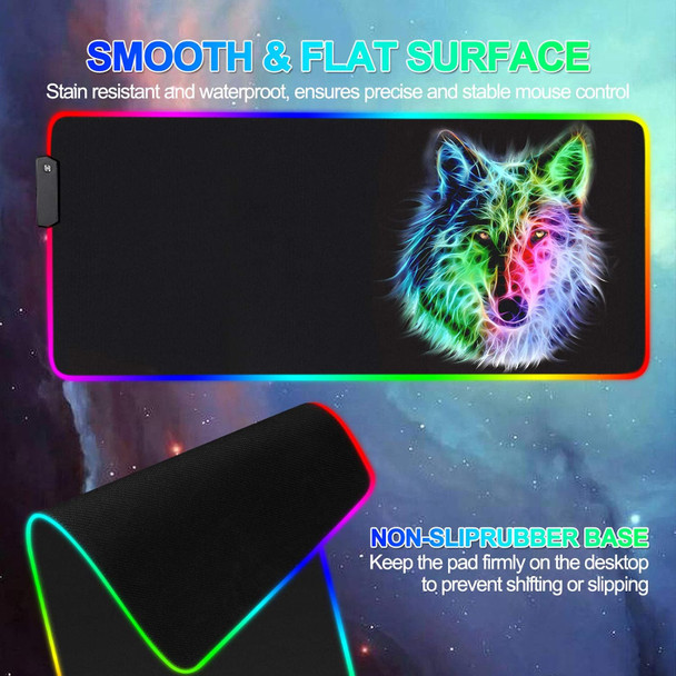 RGB Mouse Pad,Gaming Mouse Pad RGB,Cool Animal LED Mousepad-14 Light Modes Soft Non-Slip Base Large LED Mouse Mat for Laptop Computer PC Games 31.5 X 12 inches (RGB Wolf Mouse Pad) RGB Mouse Pad,Gaming Mouse Pad RGB,Cool Animal LED Mousepad-14 Light Modes Soft Non-Slip Base Large LED Mouse Mat for Laptop Computer PC Games 31.5 X 12 inches (RGB Wolf Mouse Pad)