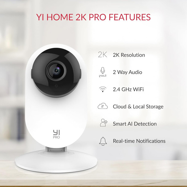 YI Pro 2K 3PC Home Security Camera, Indoor Camera with Person, Vehicle, Animal Smart Detection, Phone App for Baby, Pet, Dog Monitoring, Works with Alexa and Google Assistant YI Pro 2K 3PC Home Security Camera, Indoor Camera with Person, Vehicle, Animal Smart Detection, Phone App for Baby, Pet, Dog Monitoring, Works with Alexa and Google Assistant