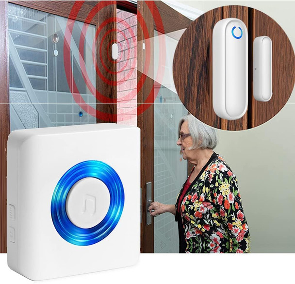 Caregiver Pager Door Alarms for Dementia Patients/Kids Safety/Home Security,Door Sensor Alarm for Elderly/Business/Home/Store/Mailbox (Two Sensor One Receiver) Caregiver Pager Door Alarms for Dementia Patients/Kids Safety/Home Security,Door Sensor Alarm for Elderly/Business/Home/Store/Mailbox (Two Sensor One Receiver)