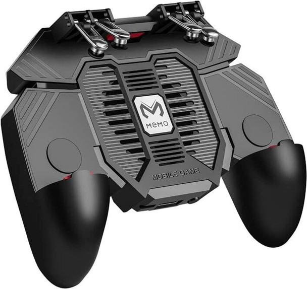 Mobile Game Controller for iPhone & Android, Pubg Mobile Controller with Cooling Fan, Phone Triggers for Gaming, Gaming Grip Joystick Gamepad Shoot Aim Keys for 4.7-6.5" Phone