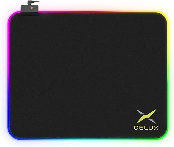 DeLUX Large RGB Gaming Mouse Pad, Non-Slip Rubber Base, Waterproof Mat - Great for Office and Gaming, 17.5 x 14 Inch (GP003-RGB) DeLUX Large RGB Gaming Mouse Pad, Non-Slip Rubber Base, Waterproof Mat - Great for Office and Gaming, 17.5 x 14 Inch (GP003-RGB)