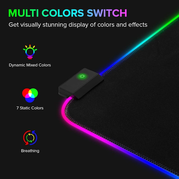 DeLUX Large RGB Gaming Mouse Pad, Non-Slip Rubber Base, Waterproof Mat - Great for Office and Gaming, 17.5 x 14 Inch (GP003-RGB) DeLUX Large RGB Gaming Mouse Pad, Non-Slip Rubber Base, Waterproof Mat - Great for Office and Gaming, 17.5 x 14 Inch (GP003-RGB)