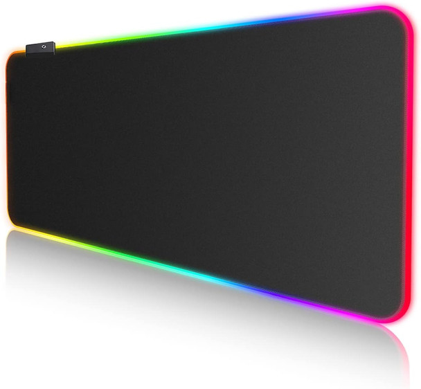 EASEMO Gaming Mouse Pad, XXL Large (31.5 x 11.8 x 0.16 in) RGB Mouse Mat, 7 LED Colors 10 Lighting Modes, Waterproof Fabric Surface, and Non-Slip Rubber Base for PC Laptop Keyboard EASEMO Gaming Mouse Pad, XXL Large (31.5 x 11.8 x 0.16 in) RGB Mouse Mat, 7 LED Colors 10 Lighting Modes, Waterproof Fabric Surface, and Non-Slip Rubber Base for PC Laptop Keyboard