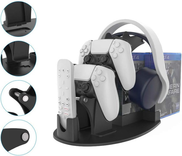 Dual Game Controller & Headphone & Media Remote & Game Disc Stand Holder Compatible with PS5,/PS4/Xbox ONE/Series X/Switch,Stay Organized(Black) Dual Game Controller & Headphone & Media Remote & Game Disc Stand Holder Compatible with PS5,/PS4/Xbox ONE/Series X/Switch,Stay Organized(Black)