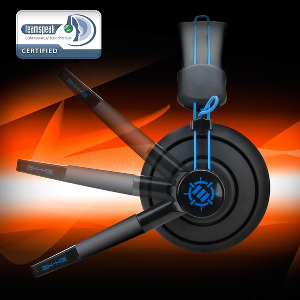 ENHANCE GX-H3 Computer Gaming Headset with Microphone & in-Line Controls - On-Ear Headset Design, Comfortable Headband & 3.5mm AUX for PC Computer, Desktop, Laptop (Blue and Black)