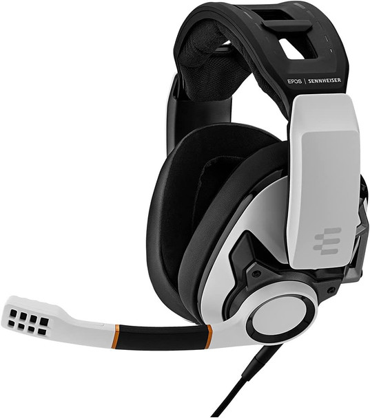 EPOS I Sennheiser GSP 601 Gaming Headset, Noise-Cancelling Mic, Flip-to-Mute, Ergonomic Headband, Foam Ear Pads, Compatible with PC, Mac, PS4, PS5, Xbox Series X, Xbox One, & Nintendo Switch (White)