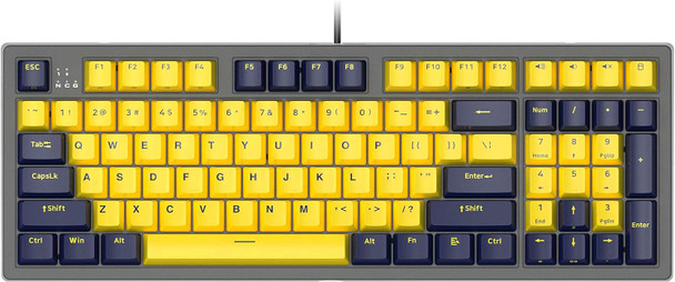 FIRSTBLOOD ONLY GAME. B16 Amber Mechanical Gaming Keyboard - Cherry Brown Switch - 96 Keys Layout - PBT Keycaps