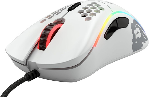 Model D Wired Gaming Mouse - 68g Superlight Honeycomb Design, RGB, Ergonomic, Pixart 3360 Sensor, Omron Switches, PTFE Feet, 6 Buttons - Matte White Model D Wired Gaming Mouse - 68g Superlight Honeycomb Design, RGB, Ergonomic, Pixart 3360 Sensor, Omron Switches, PTFE Feet, 6 Buttons - Matte White