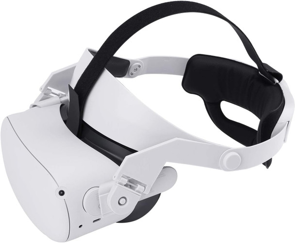 Adjustable Halo Strap for Oculus Quest1/Quest 2 Head Strap with a Comfortable Back Big Cushion The Design balances Weight Reduces Facial Pressure -Virtual Reality Eyewear Accessories (White)