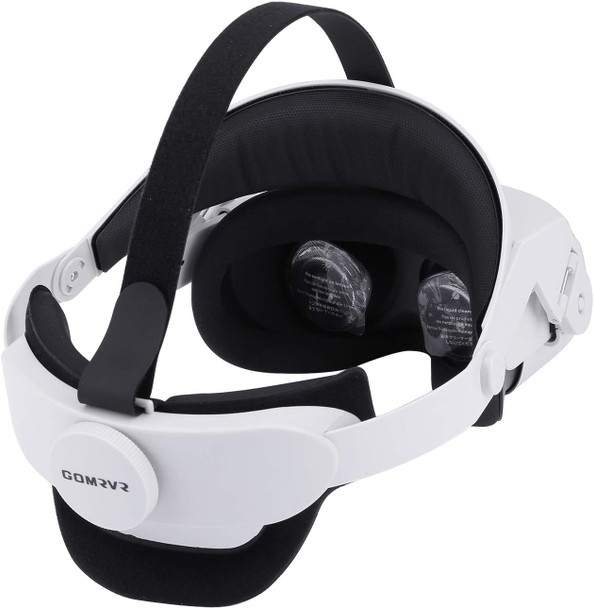 Adjustable Halo Strap for Oculus Quest1/Quest 2 Head Strap with a Comfortable Back Big Cushion The Design balances Weight Reduces Facial Pressure -Virtual Reality Eyewear Accessories (White)