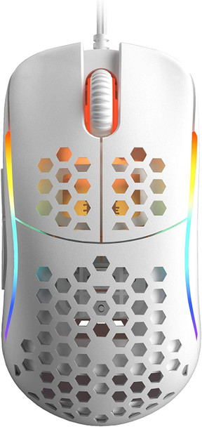 NAOS M Ultra Lightweight Honeycomb Shell Ambidextrous Wired RGB Gaming Mouse 12 000 cpi - 7 Buttons - 59 g (Naos-M, White)