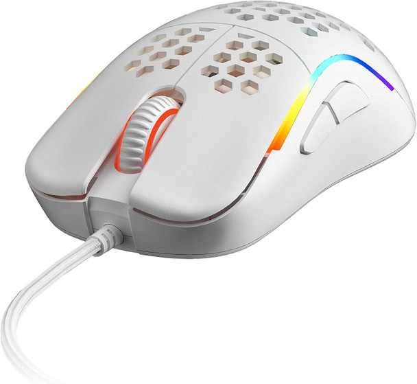 NAOS M Ultra Lightweight Honeycomb Shell Ambidextrous Wired RGB Gaming Mouse 12 000 cpi - 7 Buttons - 59 g (Naos-M, White)
