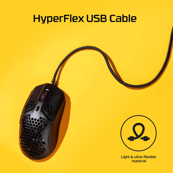 HyperX Pulsefire Haste – Gaming Mouse, Ultra-Lightweight, 59g, Honeycomb Shell, Hex Design, RGB, HyperFlex USB Cable, Up to 16000 DPI, 6 Programmable Buttons,Black HyperX Pulsefire Haste – Gaming Mouse, Ultra-Lightweight, 59g, Honeycomb Shell, Hex Design, RGB, HyperFlex USB Cable, Up to 16000 DPI, 6 Programmable Buttons,Black