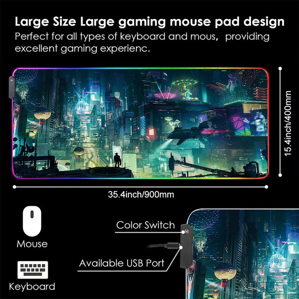 RGB Mouse Pad, XXL LED Gaming Mouse Mat Heavy Duty Anty Slip 35.4 15.7 Inches greencity RGB Mouse Pad, XXL LED Gaming Mouse Mat Heavy Duty Anty Slip 35.4 15.7 Inches greencity