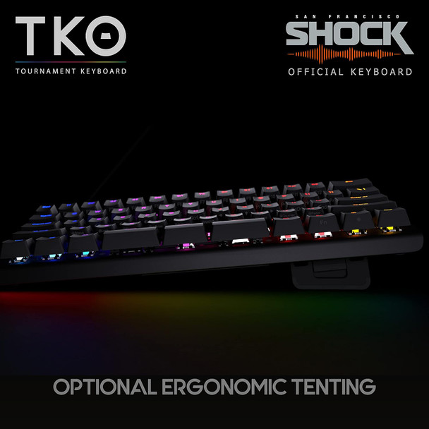 KINESIS Gaming TKO Mechanical Keyboard Tactile Brown Switches 60% Layout Split Spacebar Hotswap PBT Keycaps Aluminum Body SF Shock Limited Edition Travel Case