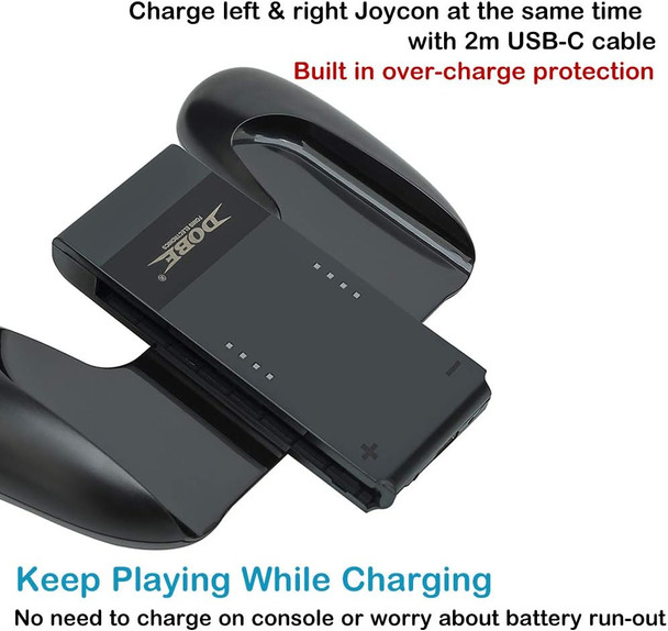Kinvoca Charging Grip, Ergo Comfort Grip for Nintendo Switch Controllers, Portable Charger Dock with 79in USB-C Cable and Battery Indicators, High Speed Charge While Play Kinvoca Charging Grip, Ergo Comfort Grip for Nintendo Switch Controllers, Portable Charger Dock with 79in USB-C Cable and Battery Indicators, High Speed Charge While Play
