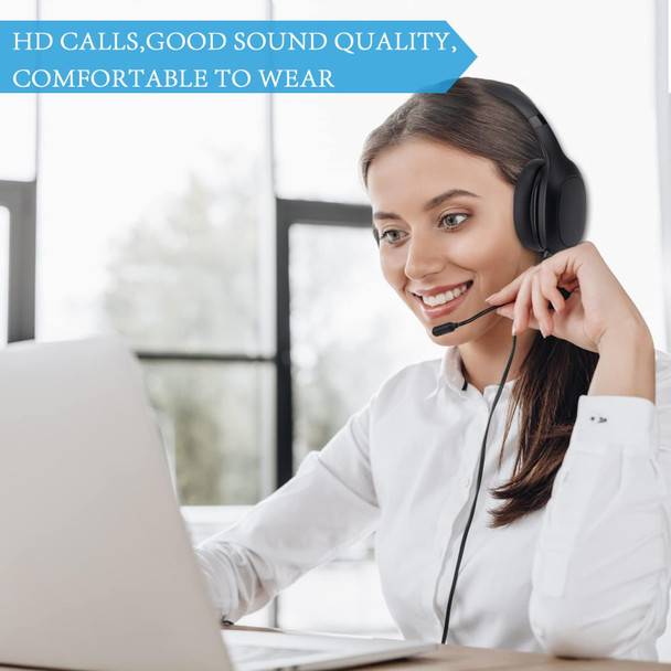 Wired Headset Office with Microphone, Headphone Over-Ear Adjustable Headband Comfortable Ear Cushion Work on Computer PC Mac Laptop Wired Headset Office with Microphone, Headphone Over-Ear Adjustable Headband Comfortable Ear Cushion Work on Computer PC Mac Laptop