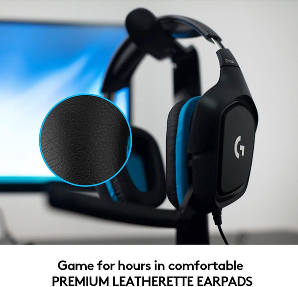 Logitech G432 Wired Gaming Headset, 7.1 Surround Sound, DTS Headphone:X 2.0, Flip-to-Mute Mic, PC (Leatherette) Black/Blue, 7.2 x 3.2 x 6.8 inches Logitech G432 Wired Gaming Headset, 7.1 Surround Sound, DTS Headphone:X 2.0, Flip-to-Mute Mic, PC (Leatherette) Black/Blue, 7.2 x 3.2 x 6.8 inches