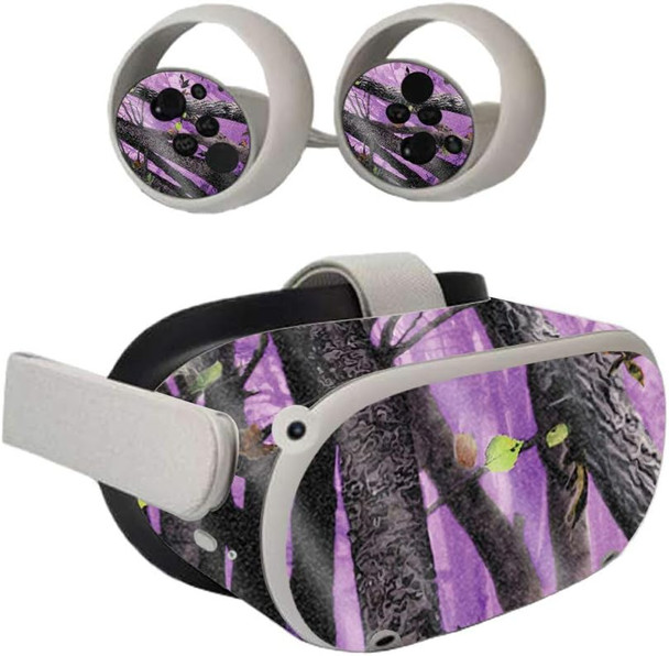 MightySkins Glossy Glitter Skin Compatible with Oculus Quest 2 - Purple Tree Camo Protective, Durable High-Gloss Glitter Finish Easy to Apply, Remove, and Change Styles Made in The USA