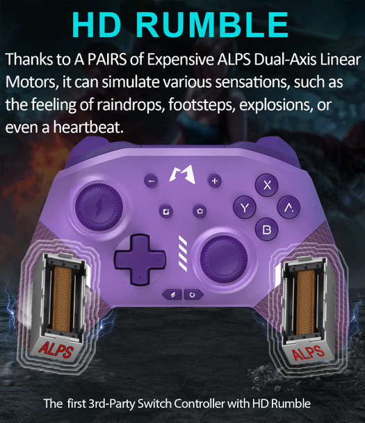 Wired Switch Controller for Switch Pro/Lite/OLED, Controller for PC MacOS Steam Deck, Local Macro & Turbo, ALPS Joysticks & Mechanical Face Buttons