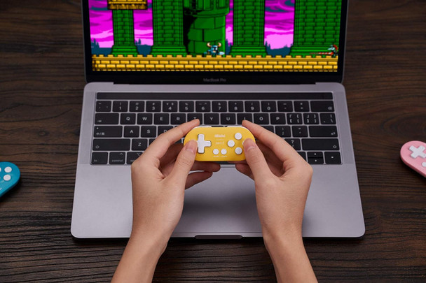 8Bitdo Zero 2 Bluetooth Key Chain Sized Mini Controller for Nintendo Switch, Windows, Android and macOS (Yellow Edition)