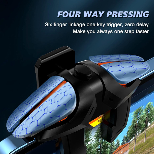 Mobile Game Controller, Sensitive Mobile Gaming Trigger Shooter with Six-Finger Linkage for iPhone & Android, Controller Joysticks Aim & Fire Trigger Keys for Survival Rules/Knives Out Mobile Game Controller, Sensitive Mobile Gaming Trigger Shooter with Six-Finger Linkage for iPhone & Android, Controller Joysticks Aim & Fire Trigger Keys for Survival Rules/Knives Out