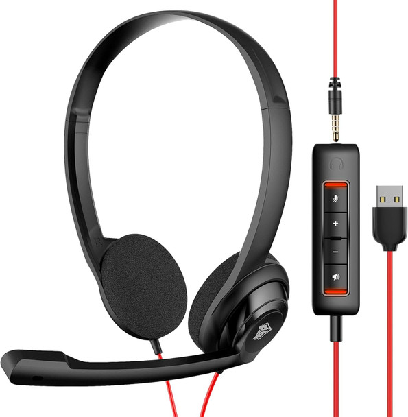 NUBWO HW02 USB Computer Headset with Clear Chat Microphone, Lightweight On-Ear Wired Headset for MS Teams, Skype, Webinars, Call Center and More (Black) NUBWO HW02 USB Computer Headset with Clear Chat Microphone, Lightweight On-Ear Wired Headset for MS Teams, Skype, Webinars, Call Center and More (Black)