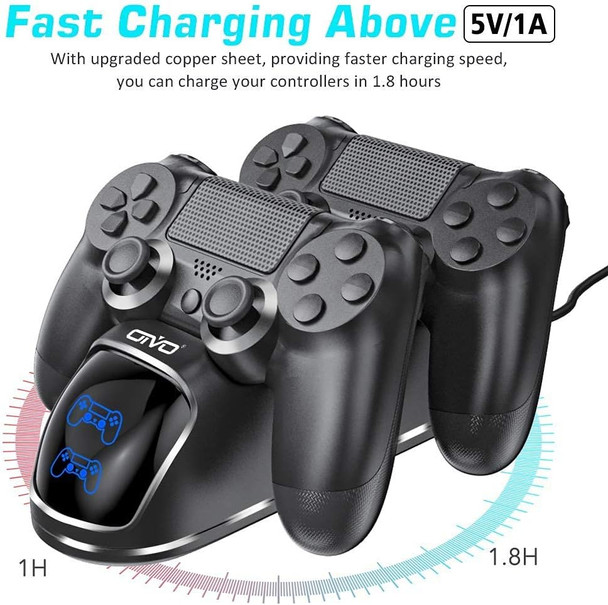 PS4 Controller Charger Dock Station, OIVO 1.8Hrs PS4 Controller Charging Dock, Charging Station Replacement for Playstation 4 Dualshock 4 Charger
