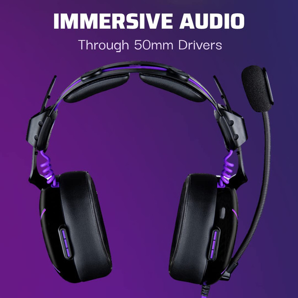 PDP Victrix Pro AF Premium Wired Esports Gaming Headset for Playstation 5 - Removable Boom Microphone PS4/PS5/PC (Black/Purple)