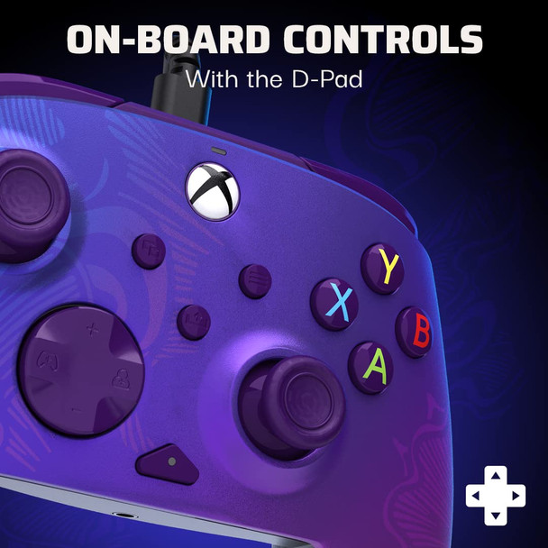 PDP Gaming REMATCH Enhanced Wired Controller Licensed for Xbox Series XS/Xbox One/PC/Windows, Mappable Back Buttons, Advanced Customizable App - Purple Fade