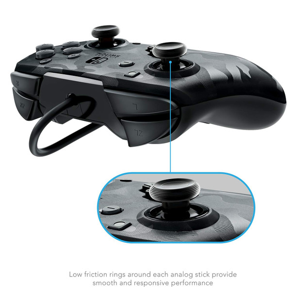PDP Gaming Wired Pro Controller Faceplate: Black Camo - Nintendo Switch Faceoff