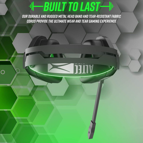 Gaming Headset for XBOX One Surround Sound Altec Lansing Game Headphones Noise Cancelling Mic AL4000, XBOX Green Playstation Blue RGB