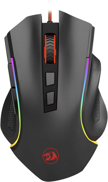 Redragon M602 RGB Wired Gaming Mouse RGB Spectrum Backlit Ergonomic Mouse Griffin Programmable with 7 Backlight Modes up to 7200 DPI for Windows PC Gamers (Black)