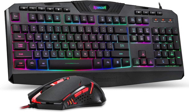 Redragon S101 Gaming Keyboard, M601 Mouse, RGB Backlit Gaming Keyboard, Programmable Backlit Gaming Mouse, Value Combo Set [ Version]