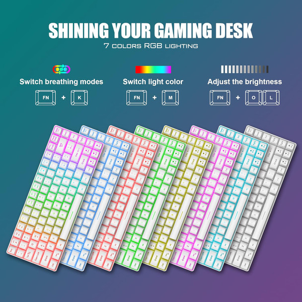 RedThunder 60% Mini Gaming Keyboard and Mouse Combo, Lightweight, Ultra-Compact 61 Keys RGB Backlit,7200 DPI Honeycomb Optical Mouse, Wired Gaming Set for PC MAC PS5 Xbox Gamer(White)