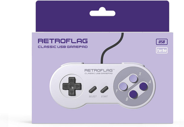 Retroflag Classic Wired USB Gaming Controller Support XINPUT, DINPUT Mode and Turbo Function Compatible with Raspberry Pi, Windows, Switch