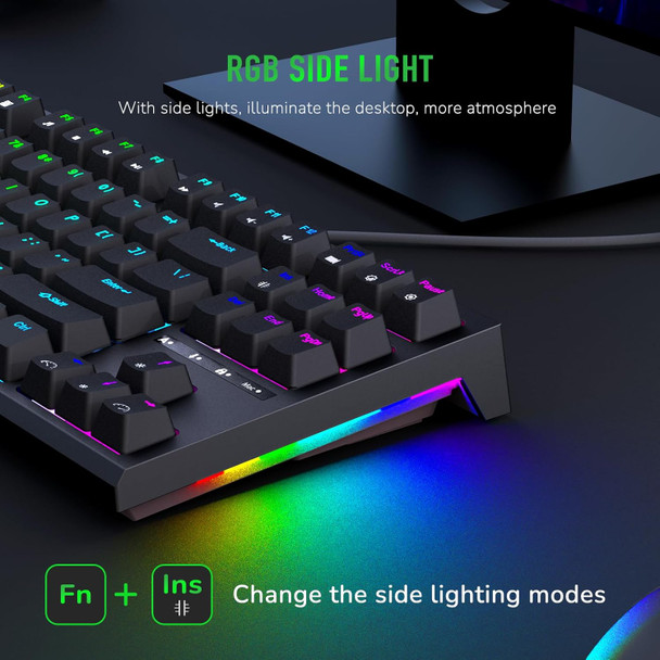 RK ROYAL KLUDGE R87 Mechanical Keyboard, 75% Layout Hot Swappable Wired Gaming Keyboard Software Macro Compact RGB Backlit PC Game Keyboards 87 Keys for Win Mac, Yellow Switch-Black RK ROYAL KLUDGE R87 Mechanical Keyboard, 75% Layout Hot Swappable Wired Gaming Keyboard Software Macro Compact RGB Backlit PC Game Keyboards 87 Keys for Win Mac, Yellow Switch-Black