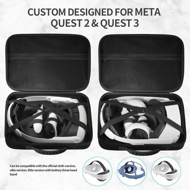Fashion Travel Protective Case for Oculus Meta Quest 2/Quest 3/Vision Pro VR Gaming Headset and Touch Controllers Accessories Carrying Bag,Include Lens Protection Cover