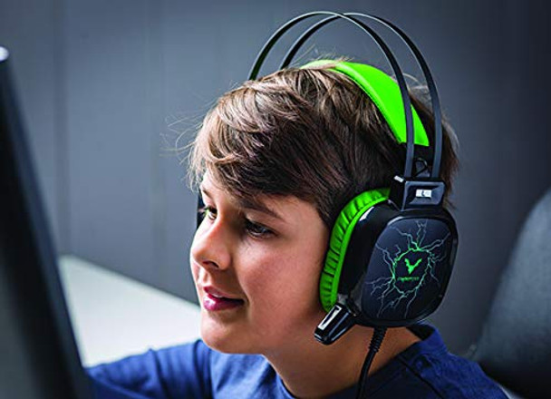 Gaming Headset Xbox One Headset PS4 Headphones with Surround Sound Stereo Noise Canceling Mic & LED Light for PC, Computer, Laptop, PSP, Nintendo 3DS LL/3DS, Mac OS, Memory Foam Padded Earcups (Green)
