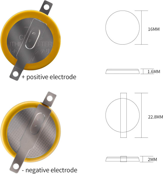 12 Pack CR1616 Battery, CR1616 3V Button Cell Lithium Battery with Solder Tabs for for Pokemon, Gameboy Color, Gameboy Advance Game Battery Replacement