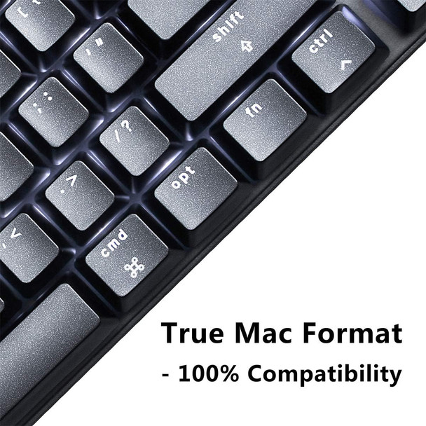 VELOCIFIRE M87 Mac Layout Mechanical Keyboard, 87-Key with Tactile Brown Switch, and LED White Backlit, Compatible with Mac (Black)