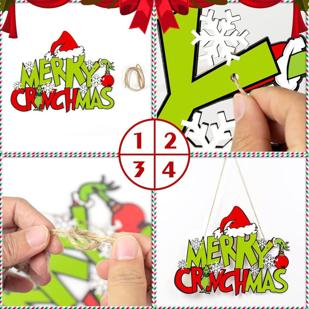 Christmas Decorations Hanging Sign - Merry Christmas Wooden Door Sign Tree Ornaments for Holiday Xmas Door Wall Tree Decorations Indoor Outdoor